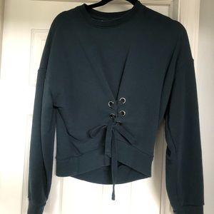 Tie up knit long sleeve